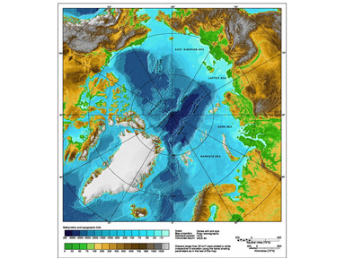 Topographic map of the Arctic Ocean