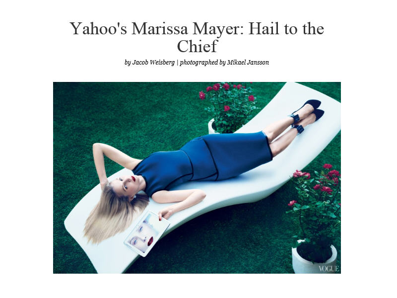 Yahoo! CEO Marissa Mayer tells Vogue about work-from-home ban and career success