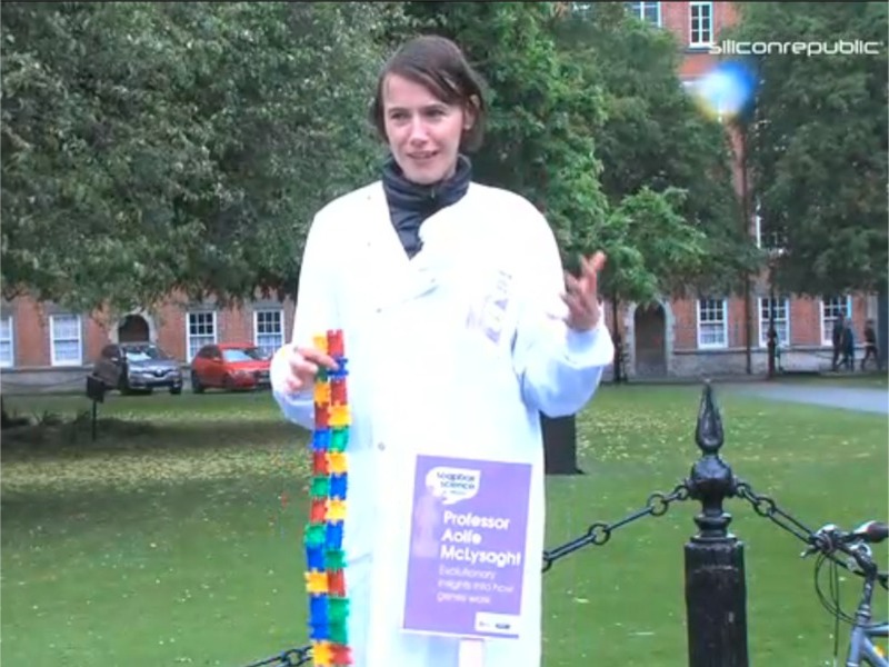 Geneticist Aoife McLysaght at Soapbox Science in Dublin (video)