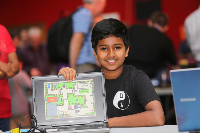 Joel from Dublin pictured at CoderDojo at DCU