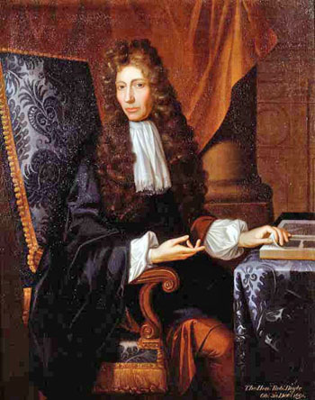 Portrait of Robert Boyle, by Johann Kerseboom, c.1689. On display at Historical Portraits in Dover Street, London. Image via Wikimedia Commons