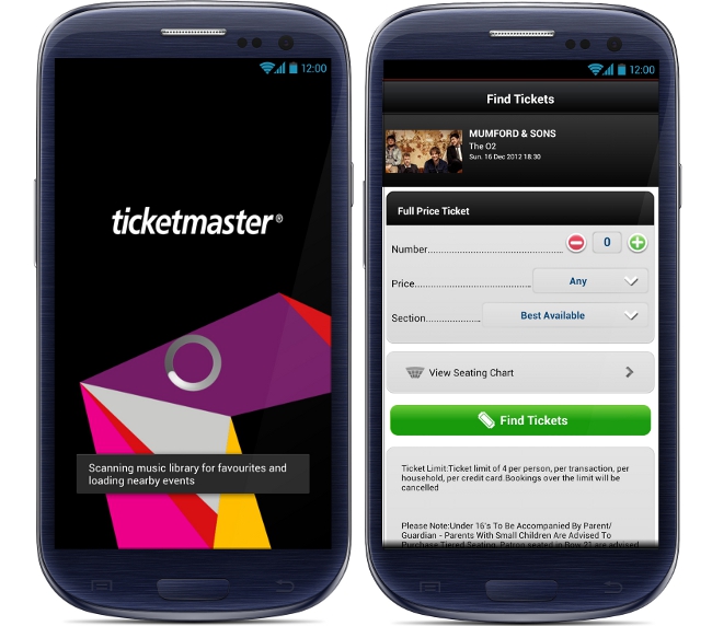 Ticketmaster Ireland app Android