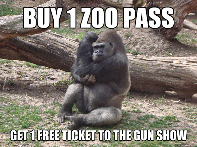 One zoo pass, one ticket to the gun show