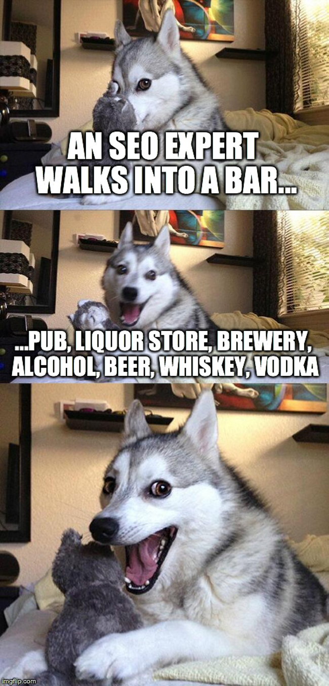 Pun Dog SEO expert walks into a bar