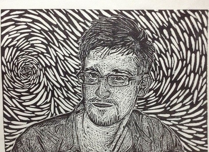 Sketch of Edward Snowden