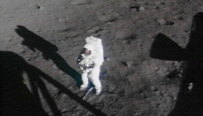 Neil Armstrong space suit on the moon