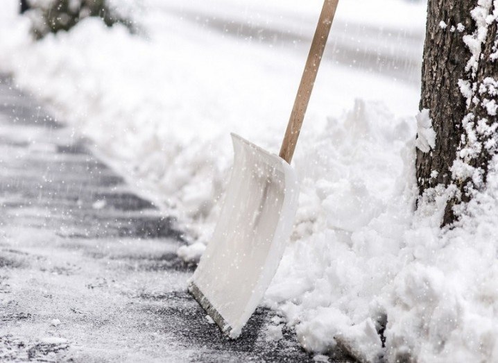 Shovel in ice