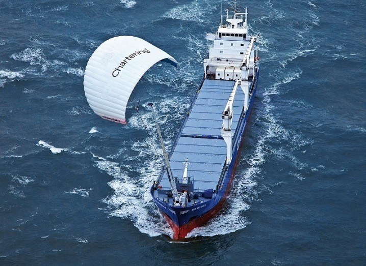 Irish smart kite above ship