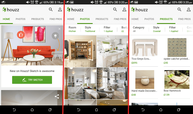 Home improvement apps Houzz