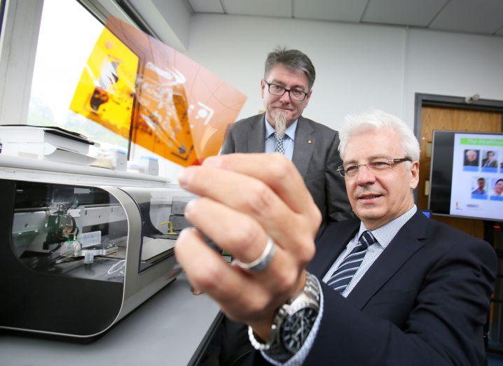 Prof Gordon Wallace, University of Wollongong, with Prof Jim McLaughlin, Ulster University