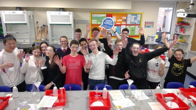 Students from Cheltenham College completing their experiments for Project M, a large-scale school citizen science project. Image: Cheltenham College Chemistry Department/Twitter