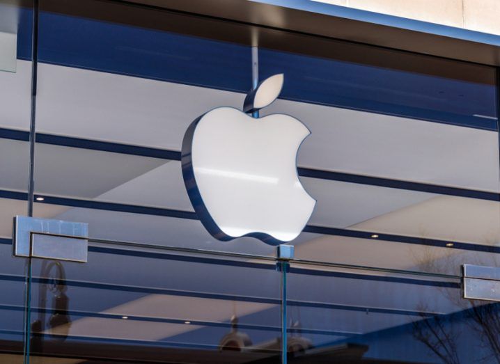 Apple store front with logo. Apple scraps Athenry data centre