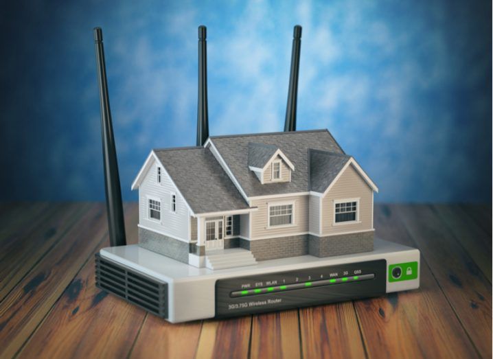 Picture of wi-fi router shaped like a house