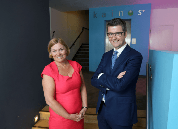 Pictured: Tracy Meharg, executive director of Business Solutions, Invest NI with Brendan Mooney, CEO, Kainos. Image: Invest NI