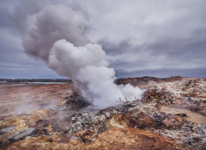 Gunnuhver, a geothermal area located at Reykjanes Peninsula in Iceland. Earthquakes research