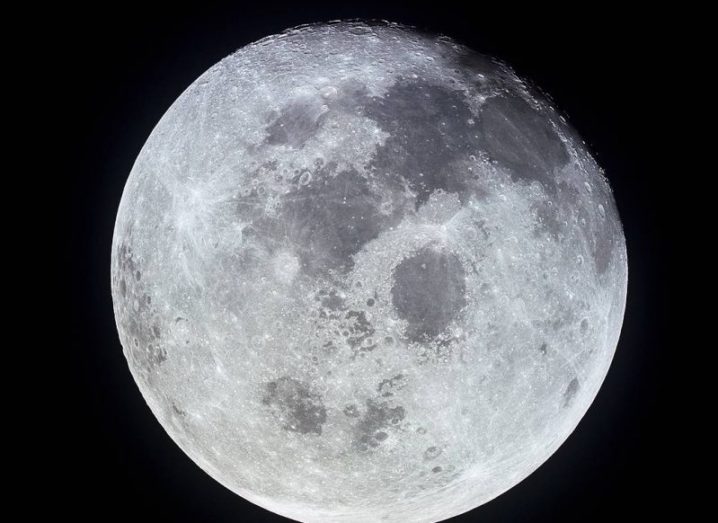 Photo of the moon taken from space.