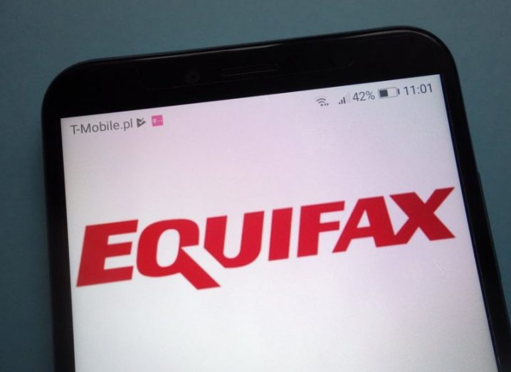 Equifax logo on a mobile device.