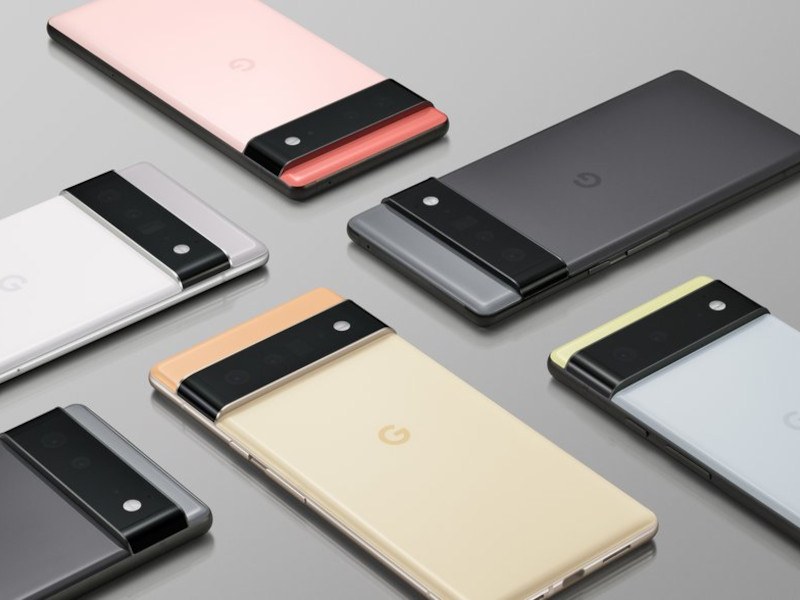 Google's Pixel 6 phones, featuring the "camera bar" across the back.