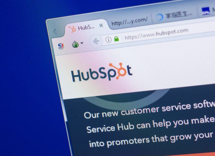 The HubSpot website on a computer screen.