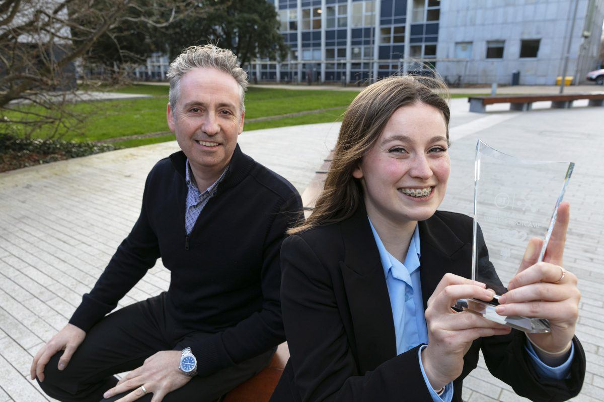 BT Ireland managing director Shay Walsh and 17-year-old Isabelle Linehan