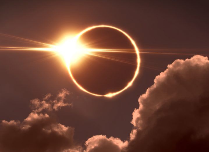 Illustration of a total eclipse of the sun.