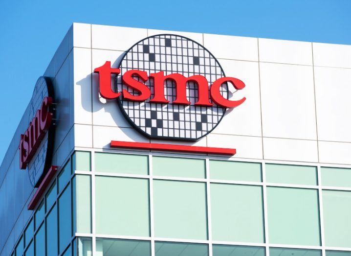 TSMC logo on a building.
