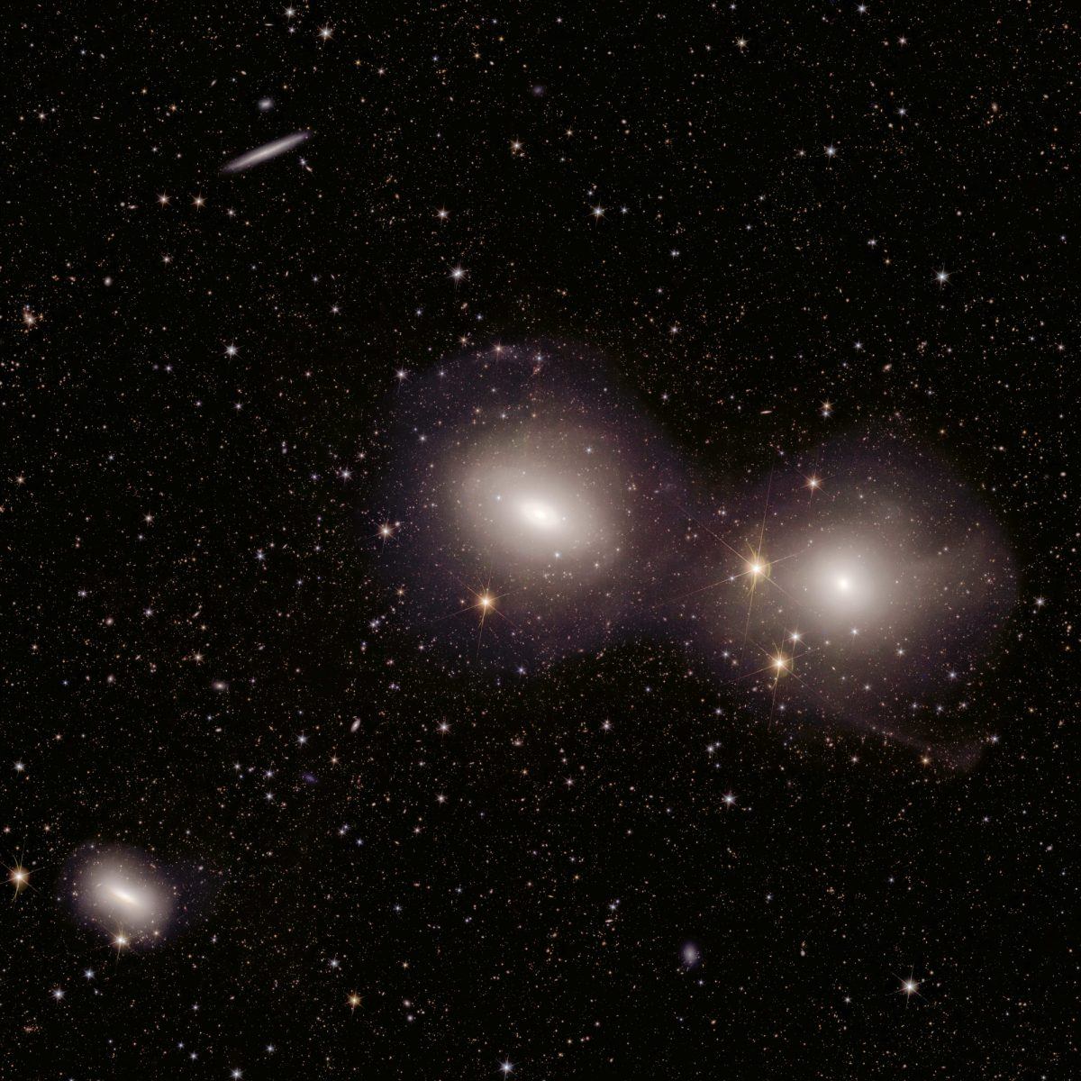 Image of multiple galaxies taken by Euclid.