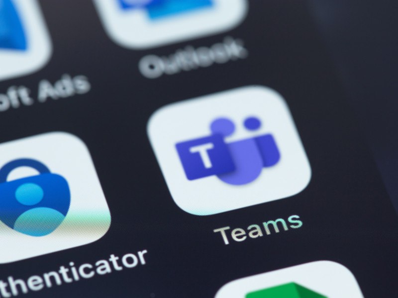 Microsoft Teams app icon on a smartphone screen.