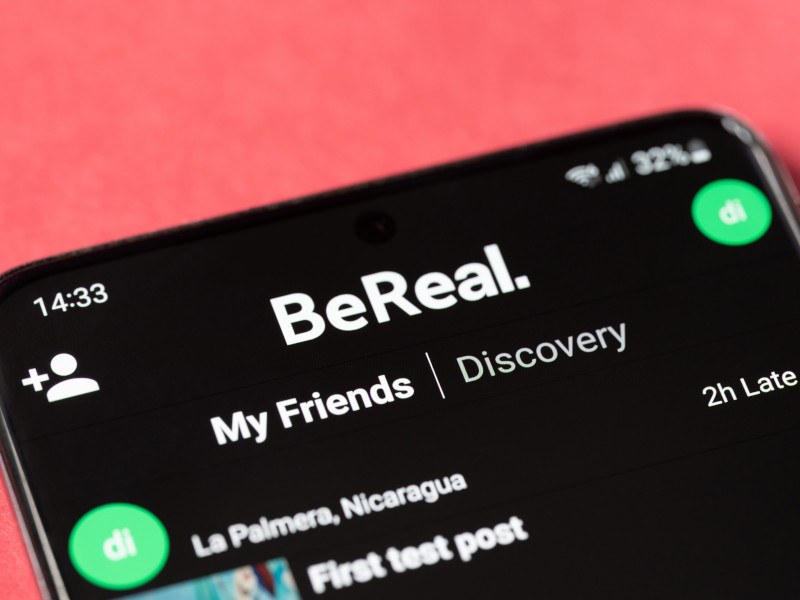 BeReal app open on a smartphone screen.