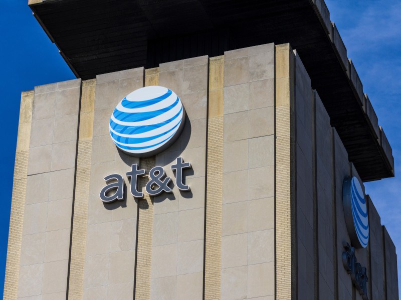 AT&T logo on a building.