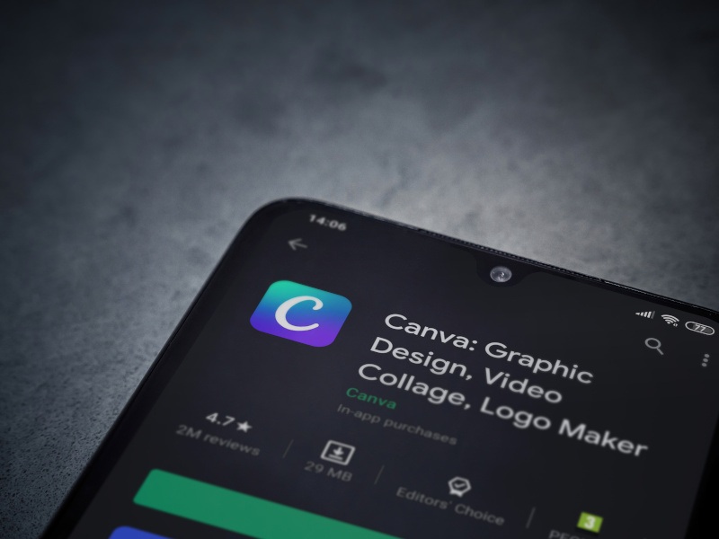 Canva app on a smartphone screen.