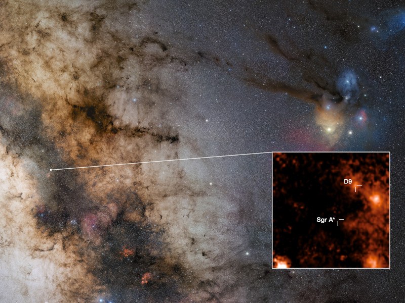 Location of binary star D9 in the Milky Way.