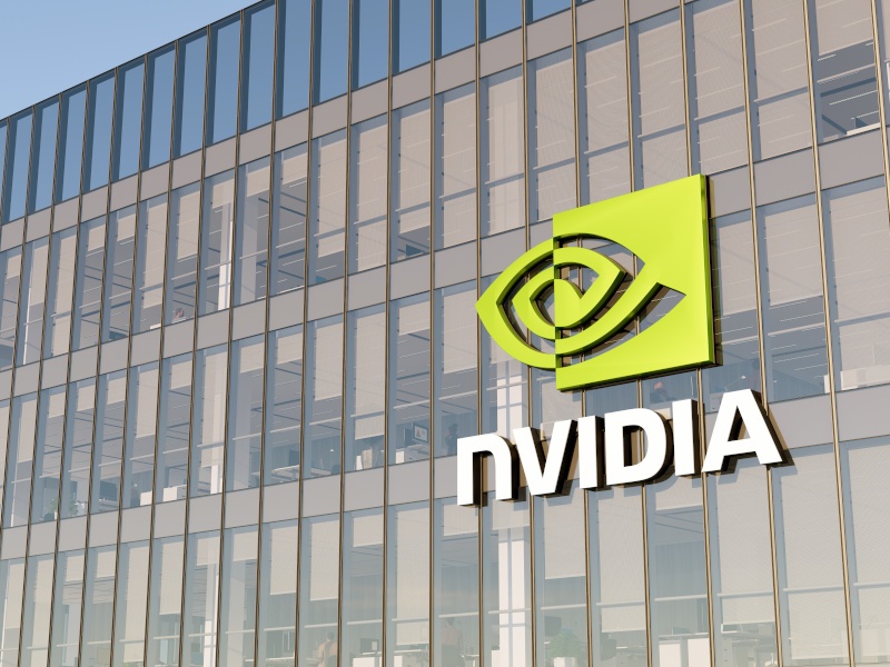 Nvidia building with company logo.